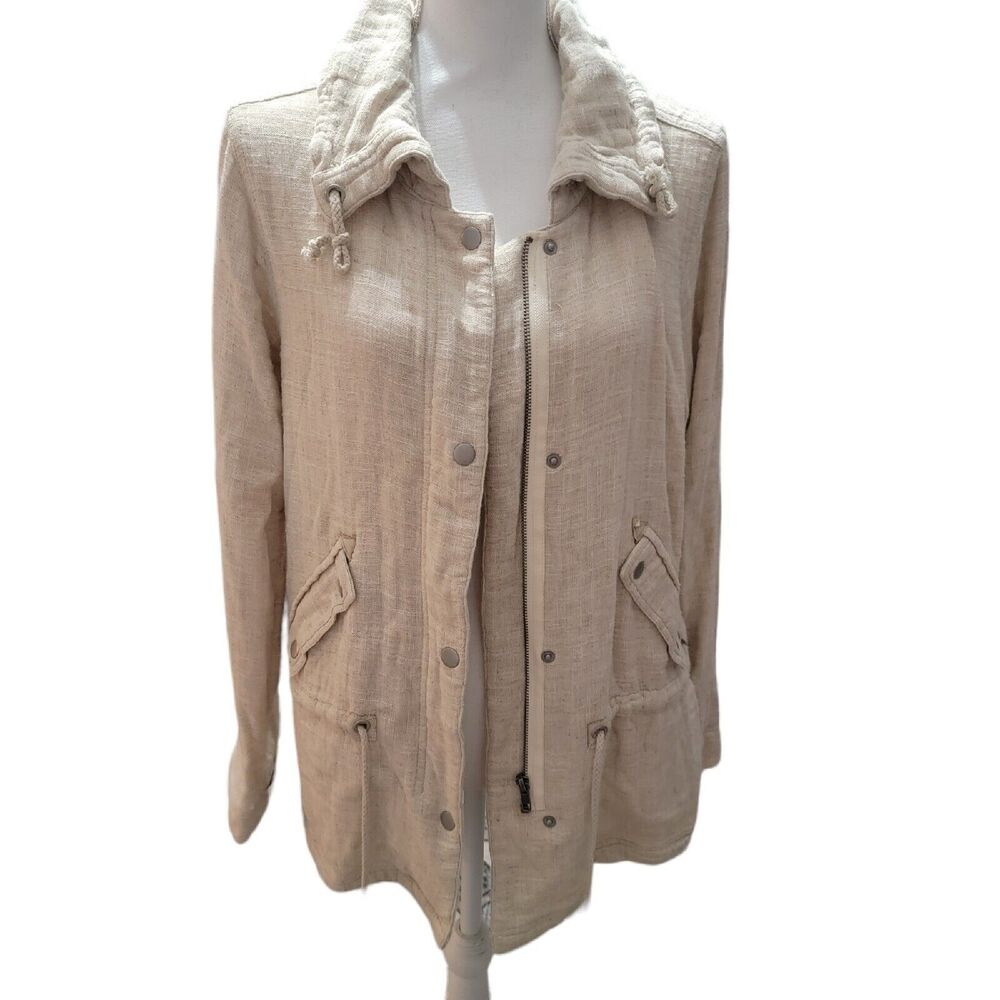Rag Poets Khaki Colored‎ Linen Jacket Size 1X